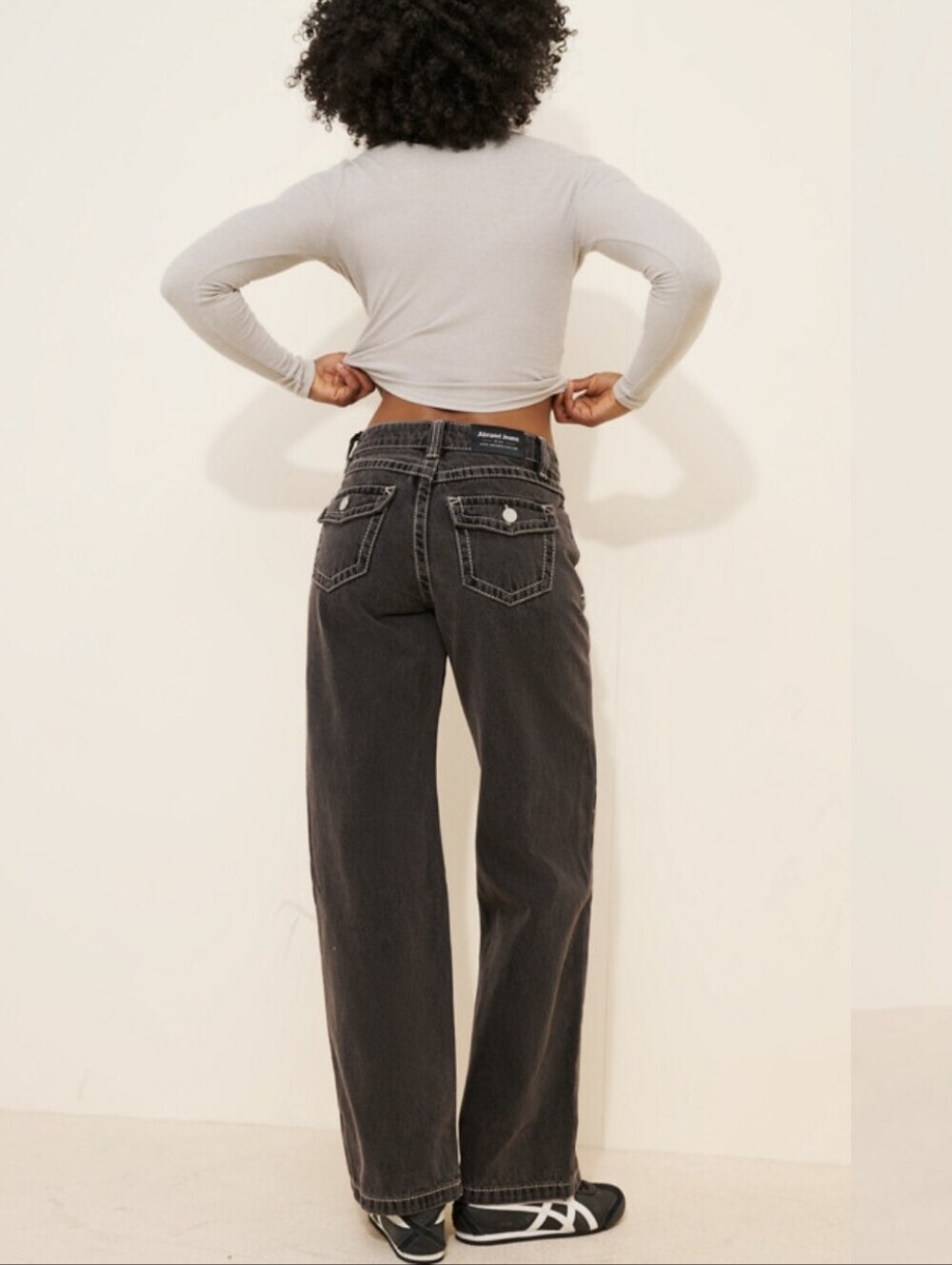 Abrand 95 Baggy Mid Rise Jeans-Black